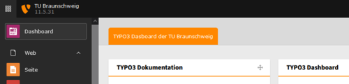 Screenshot der neuen TYPO3 V11 Version im TYPO3-Backend