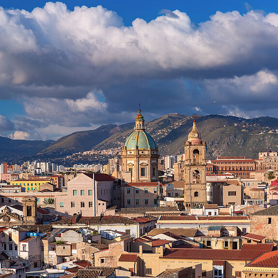 Blick über Palermo in Sizilien, Italien.