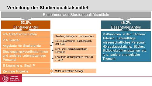 Schematische Darstellung der Verteilung von Studienqualitätsmitteln