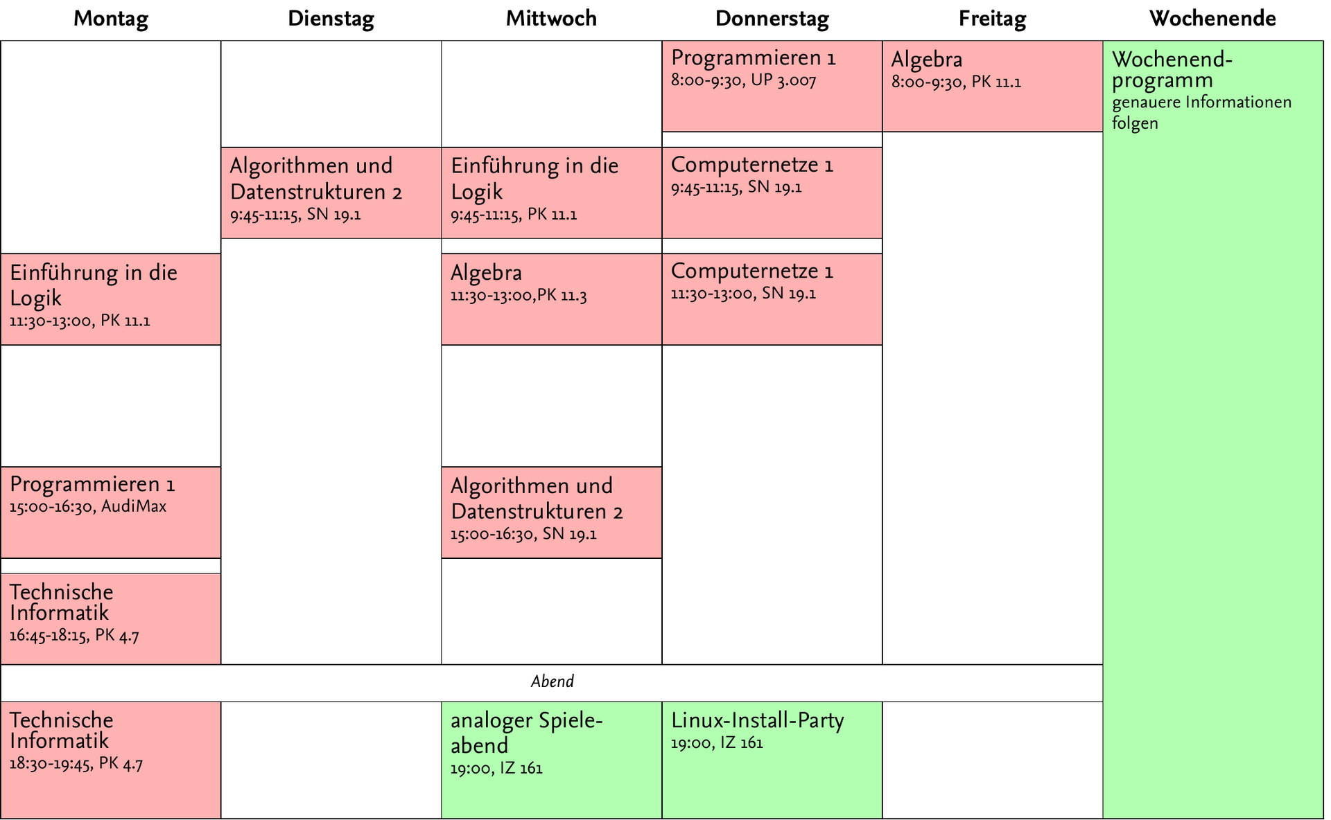 Stundenplan Woche2