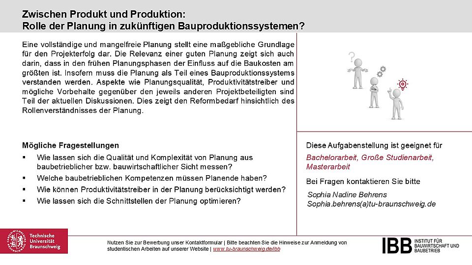 Zwischen Produkt und Produktion:Rolle der Planung in zukünftigen Bauproduktionssystemen?