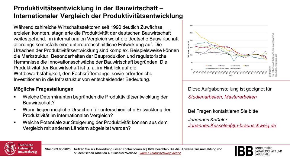 Produktivitätsentwicklung in der Bauwirtschaft