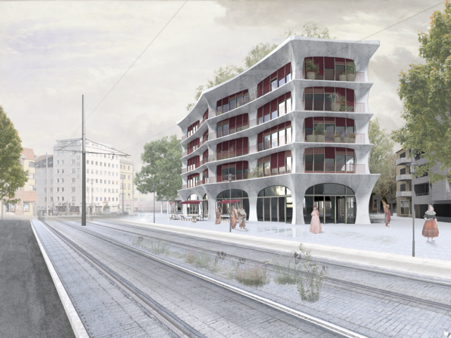 Außenraumperspektive Straße