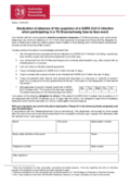 Declaration of absence of the suspicion of a SARS-CoV-2 infection when participating in a TU Braunschweig face-to-face event