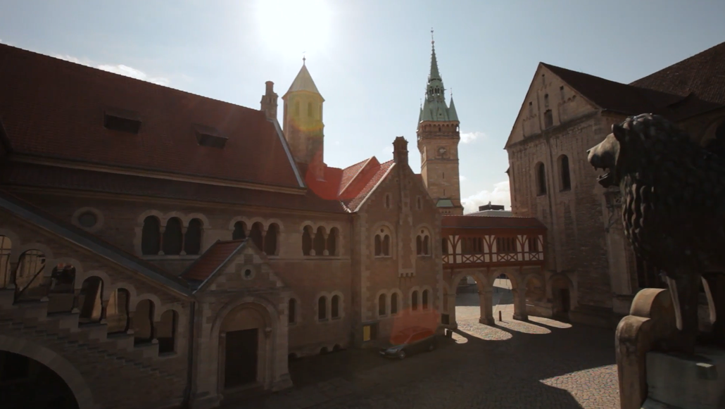 Der braunschweiger Burgplatz inklusive des Braunschweiger Löwen