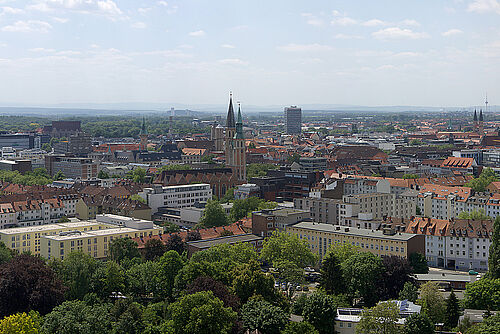 Blick über Braunschweig vom Okerhochhaus