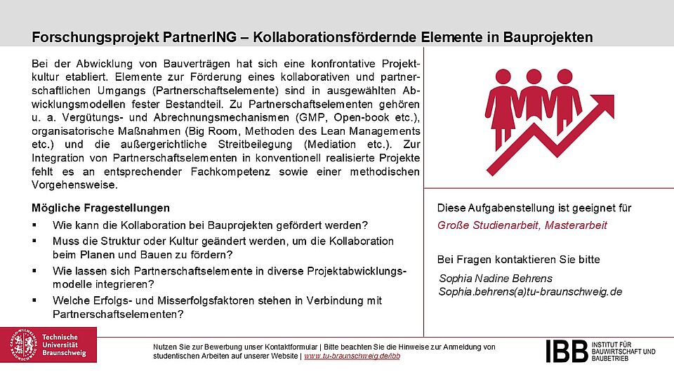 Forschungsprojekt PartnerING – Kollaborationsfördernde Elemente in Bauprojekten