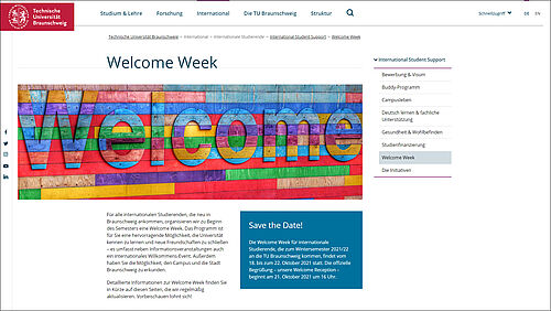 Welcome Week für internationale Studierende