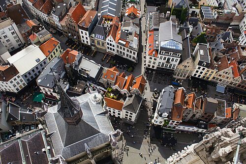 The city of Antwerp photographed from above