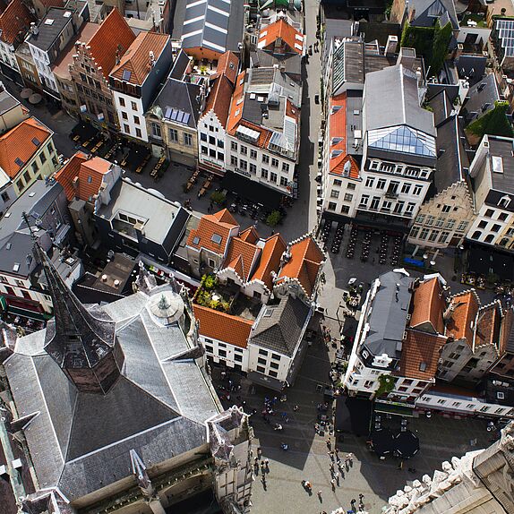 Die Stadt Antwerpen von oben fotografiert