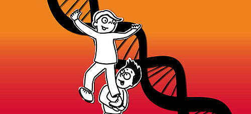 Dekorativer Zweck - Kinder klettern auf DNA Strang