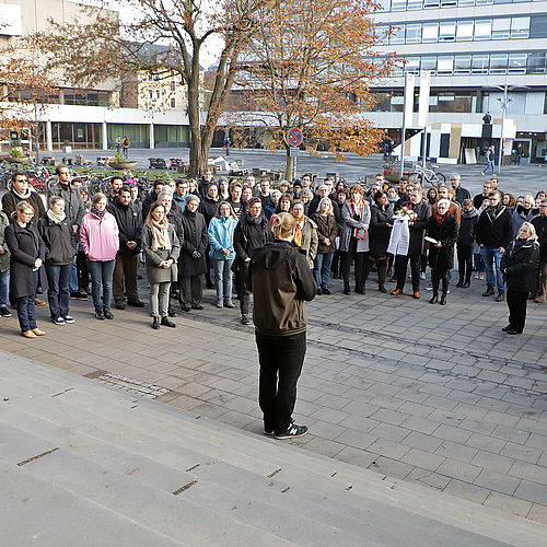 Kranzniederlegung an der Stolperschwelle 2018