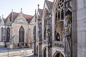 View from the old town hall of the city of Braunschweig.
