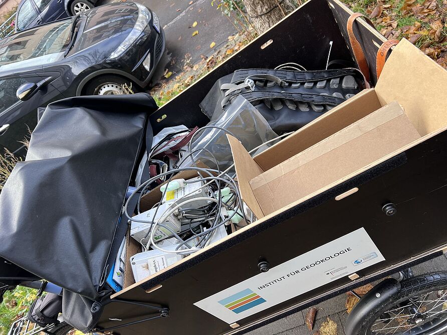 Lastenrad mit Messequipment