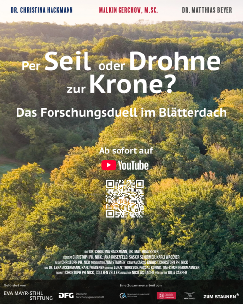 Plakat Per Seil oder Drohne zur Krone