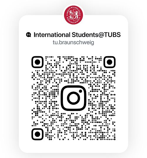 QR-Code, der zum Broadcast Channel für internationale Studierende führt. 