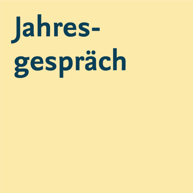 Grafik mit Link zu Jahresgespräch, siehe auch rechts die Menüleiste