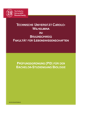 Besondere Prüfungsordnung für den Bachelorstudiengang Biologie 2016