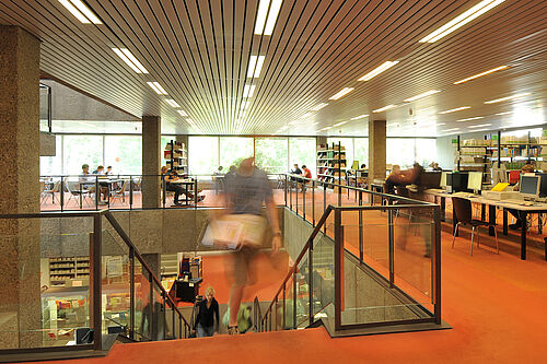Students in the university library