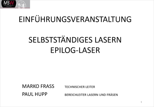 Einführungsveranstaltung