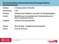Rechnerpraktikum Numerische Berechnungsverfahren Sommersemester