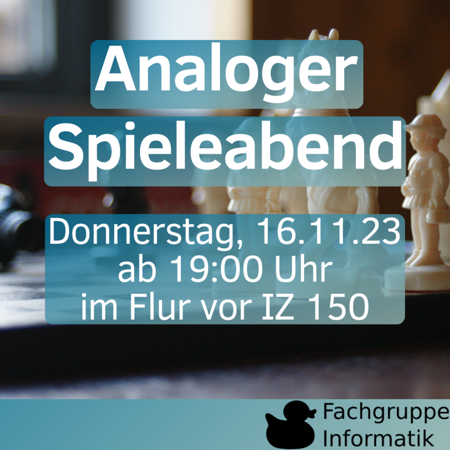 Analoger Spieleabend Donnerstag, 16.11.2023 im Flur vor IZ 150