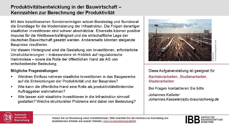 Produktivitätsentwicklung in der Bauwirtschaft 