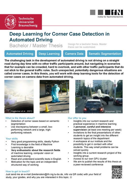 Deep Learning for Corner Case Detection in Automated Driving