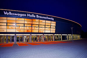 The facade of the Volkswagen Halle Braunschweig