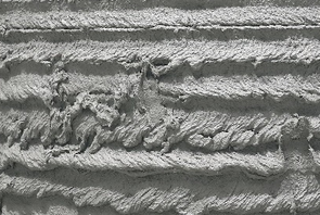 Typical defects after shotcrete printing