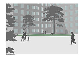 Visualisierung eines Innenhofs