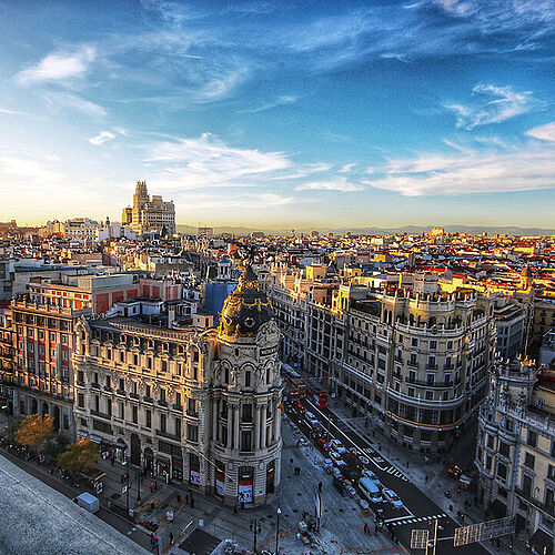 Häuserfront aus Madrid