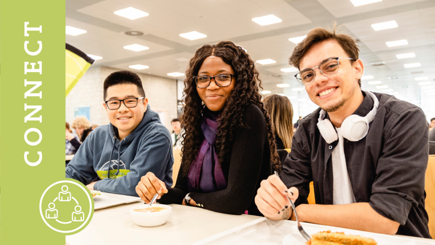 Studierende bei der Lunch Break des International Student Support in der Mensa 1