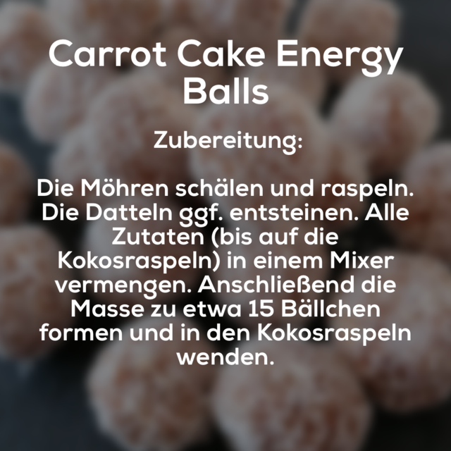 HEALTH4YOU TU BS Carrot Cake Energy Balls