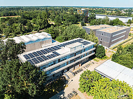 Luftbildaufnahme der Anlage Stahlbau