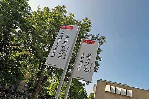 Signs on the Universitätsplatz