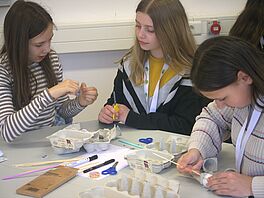 The pupils work hard to protect their egg