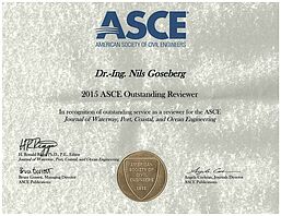 Nils Goseberg: ASCE Reviewer-Auszeichnung