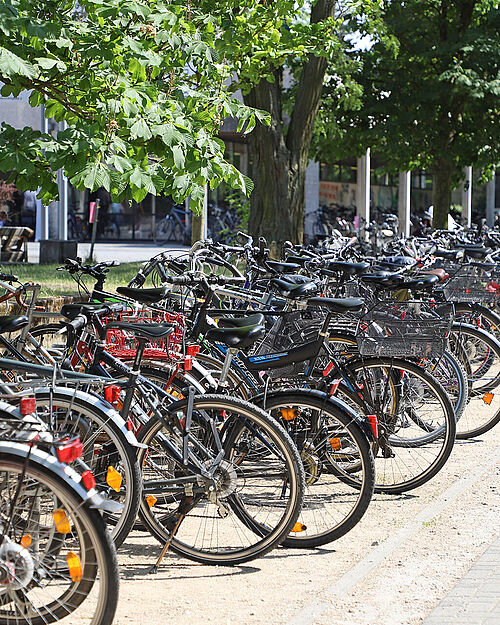 Fahrräder vor dem Forumsplatz