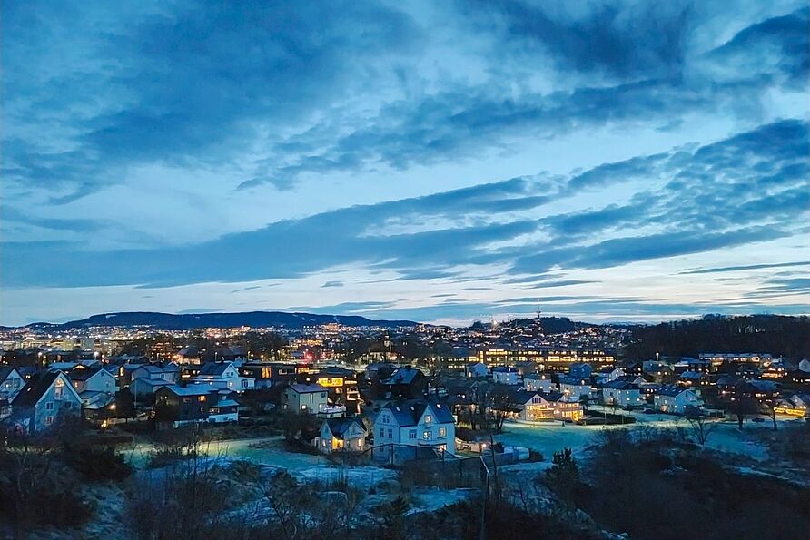Trondheim in der Dämmerung – ein toller Ausblick.