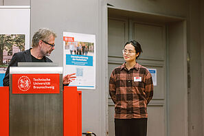 Professor Andreas Dietzel gives a speech in honour of the DAAD prizewinner Wei Zhao.