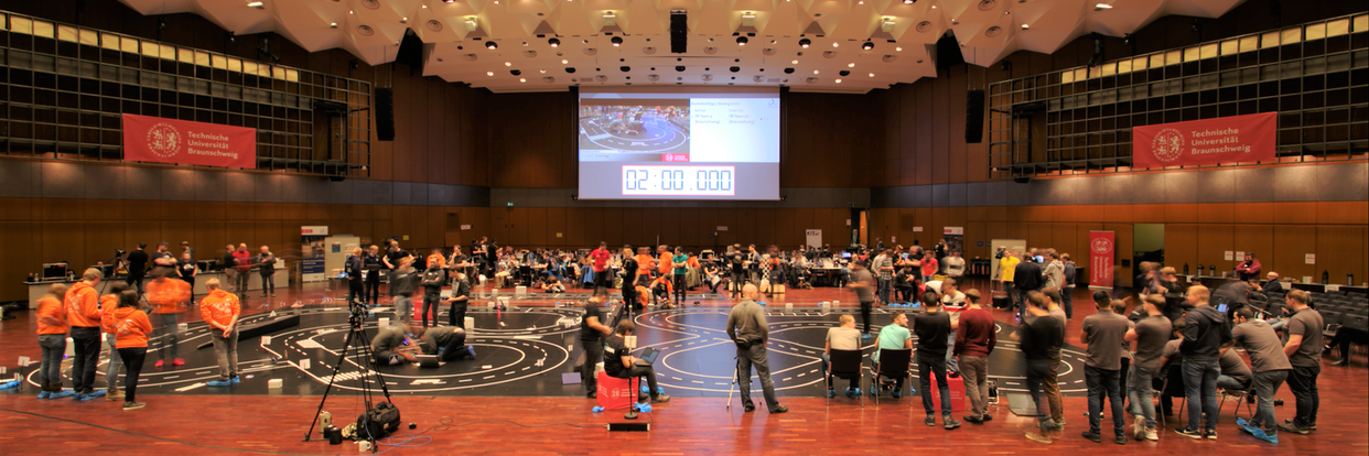 Stadthalle Braunschweig während des Carolo-Cup 2019, freies Training 