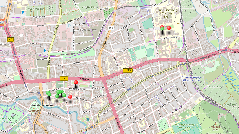 Screenshot einer OpenStreetMap-Karte
