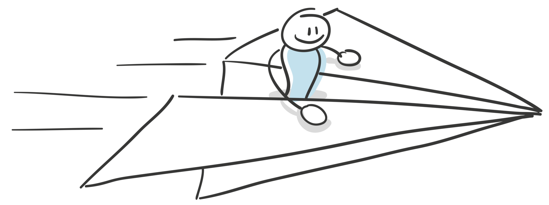 Strichmännchen auf einem Flieger