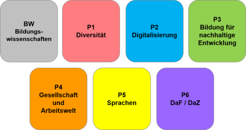 garfische Darstellung der 7 Module des Profilbereichs