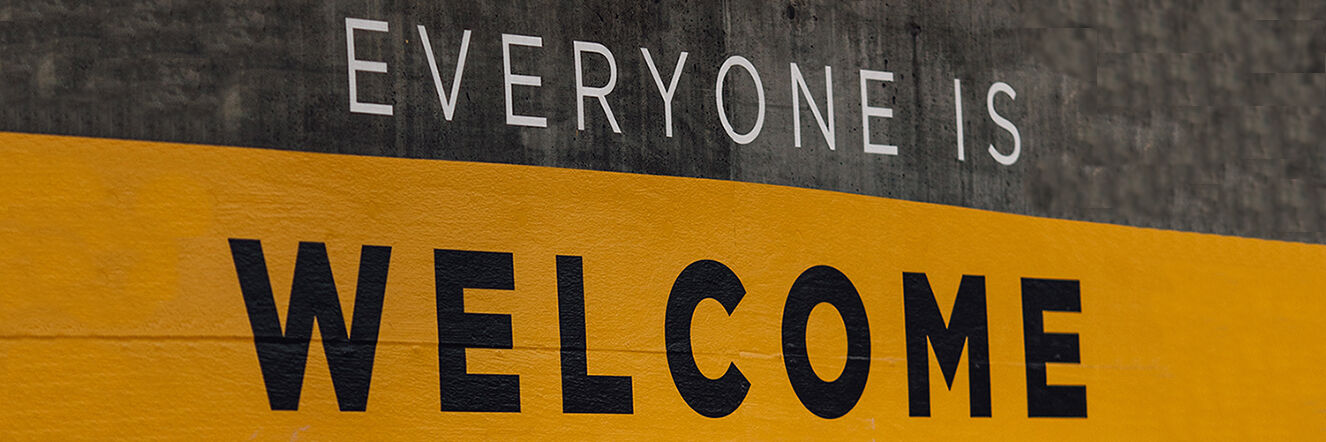 Schriftzug "Everyone is welcome" 