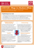 Poster vom Tag der Lehre: [CHo1CE+: Wege ins Studium öffnen]