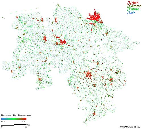 Niedersachsen zeichnet sich durch regional charakteristische Siedlungsmuster und -typen aus. Das UCFL Urban Climate Future Lab erforscht die Klimauswirkungen dieser und entwickelt Transformationspfade für eine nachhaltige, klimagerechte Entwicklung. 