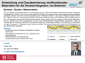 Entwicklung und Charakterisierung multifunktionaler Materialien für die Strukturintegration von Batterien