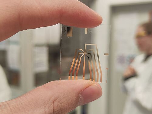 Mikrochip in der Hand